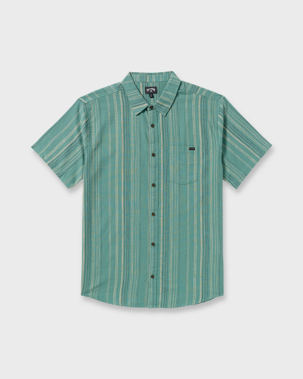 All Day Stripe Short Sleeve Shirt - Sage Green