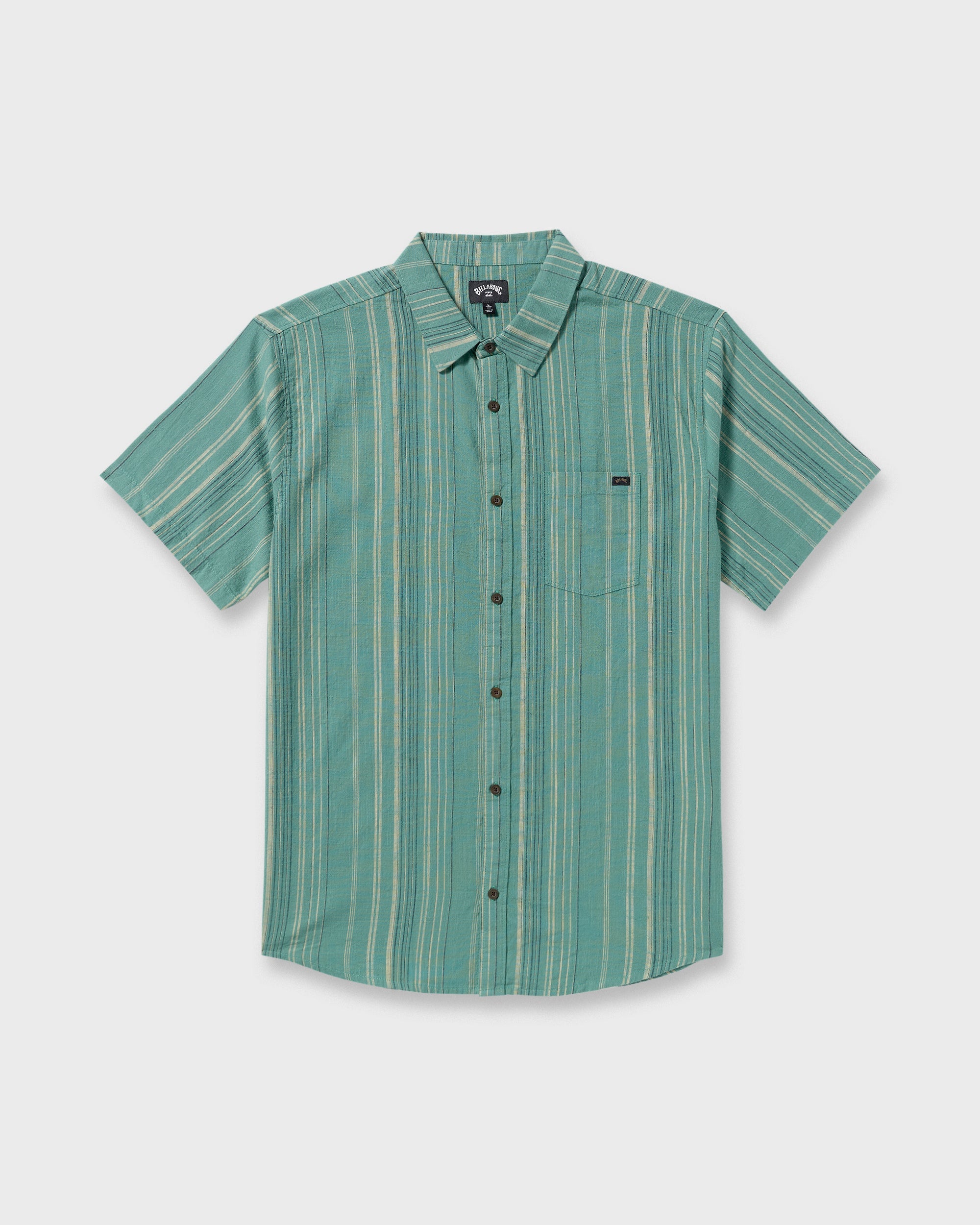 All Day Stripe Short Sleeve Shirt - Sage Green