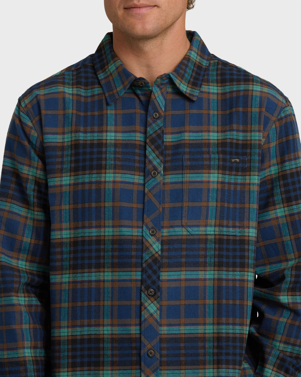 Coastline Long Sleeve Flannel Shirt - Dark Denim