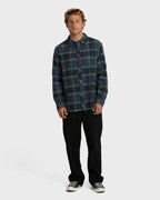 Coastline Long Sleeve Flannel Shirt - Dark Denim