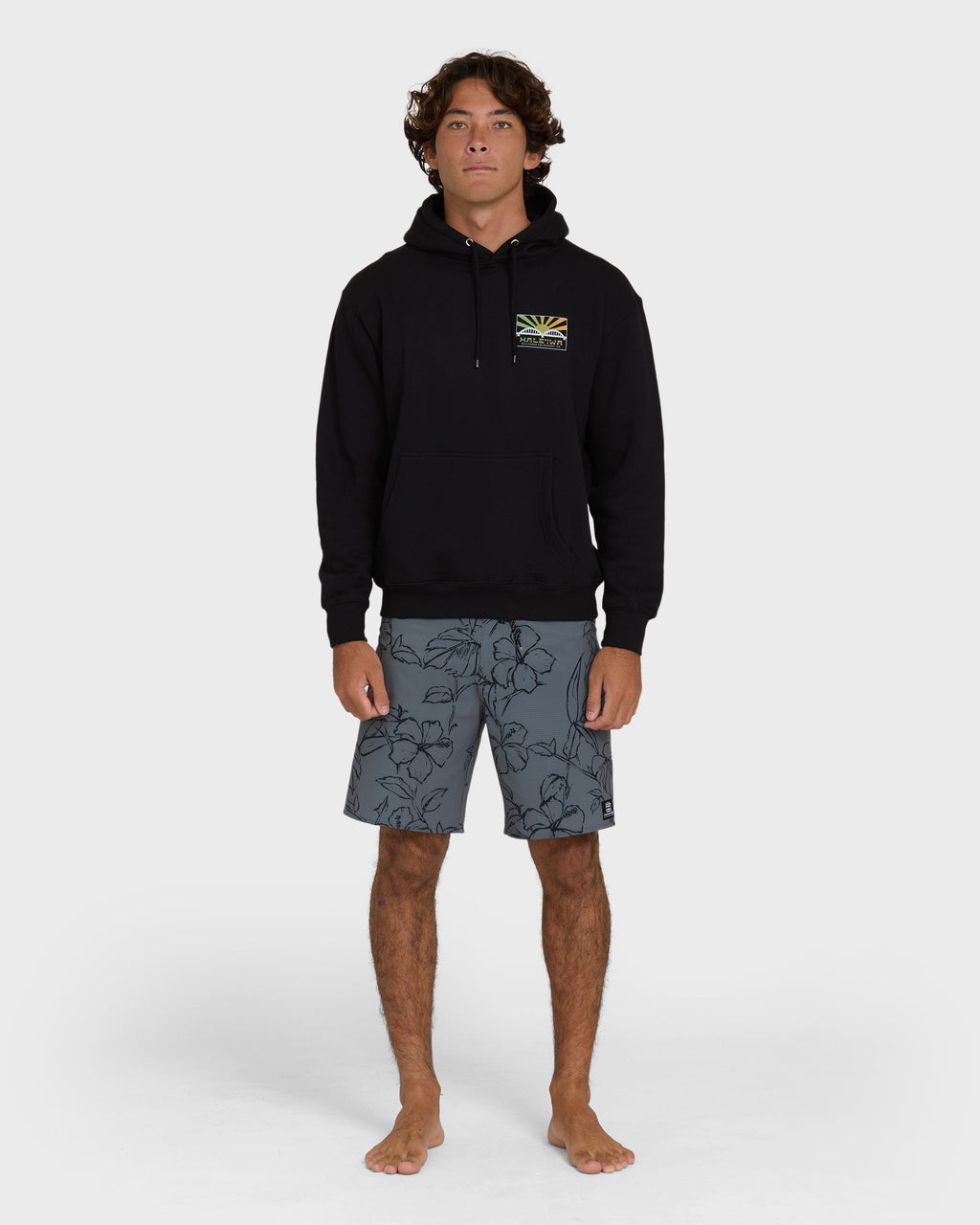 Haleiwa Rising Sun Pullover Hoodie  - Black
