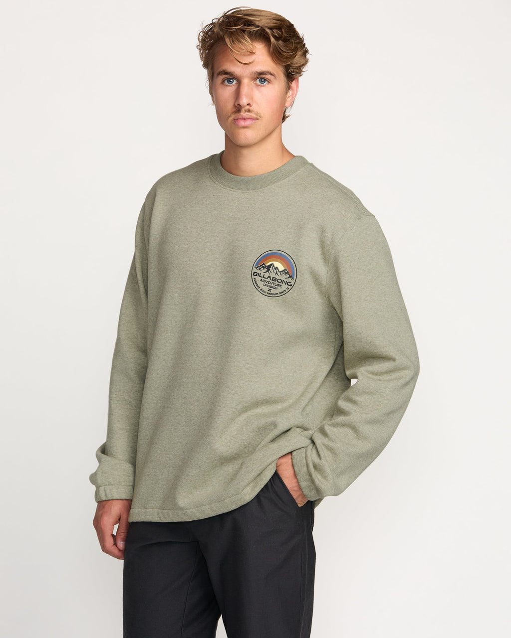 Compass Crew Sweatshirt - Sage Heather