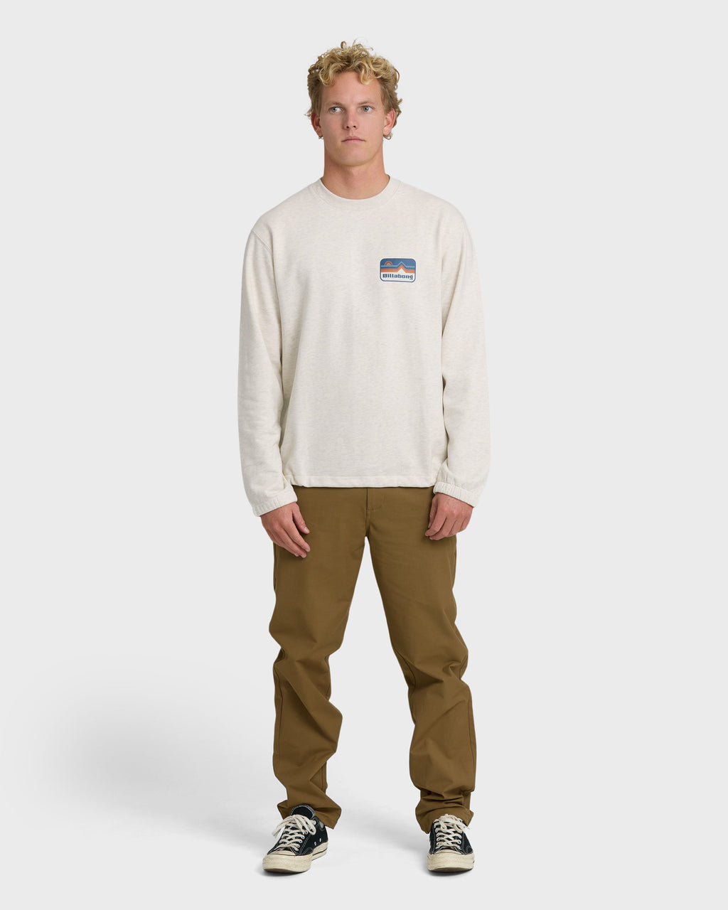 Compass Crewneck Sweatshirt - Oatmeal Heather.