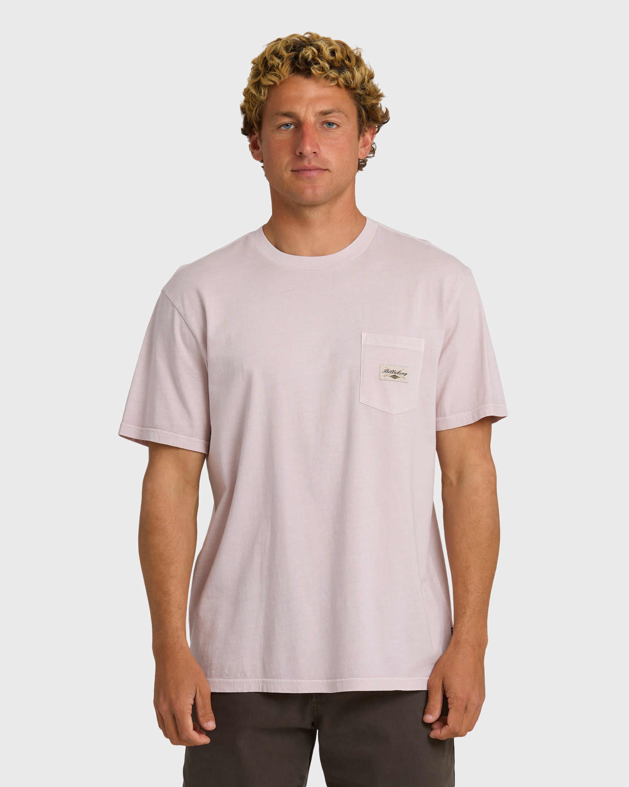 Essential Pocket Wave Washed Premium Short Sleeve T-Shirt - Dusty Purple