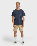 Essential Pocket Wave Washed Premium Short Sleeve T-Shirt - Graystone