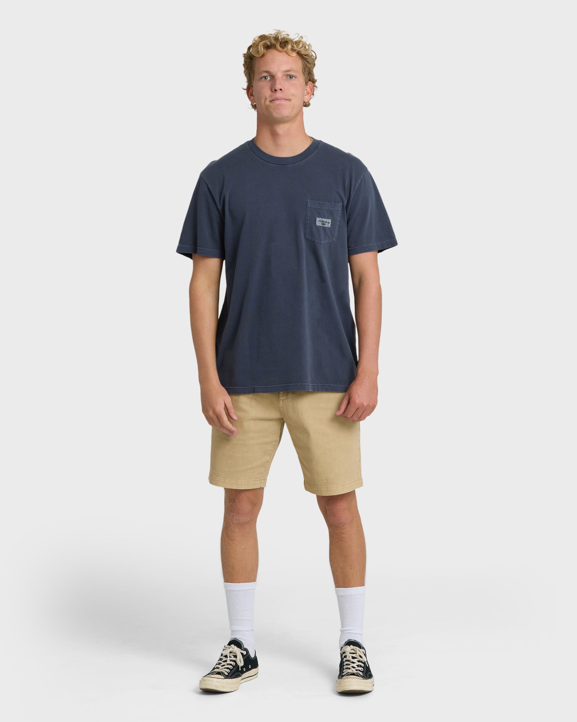 Essential Pocket Wave Washed Premium Short Sleeve T-Shirt - Graystone