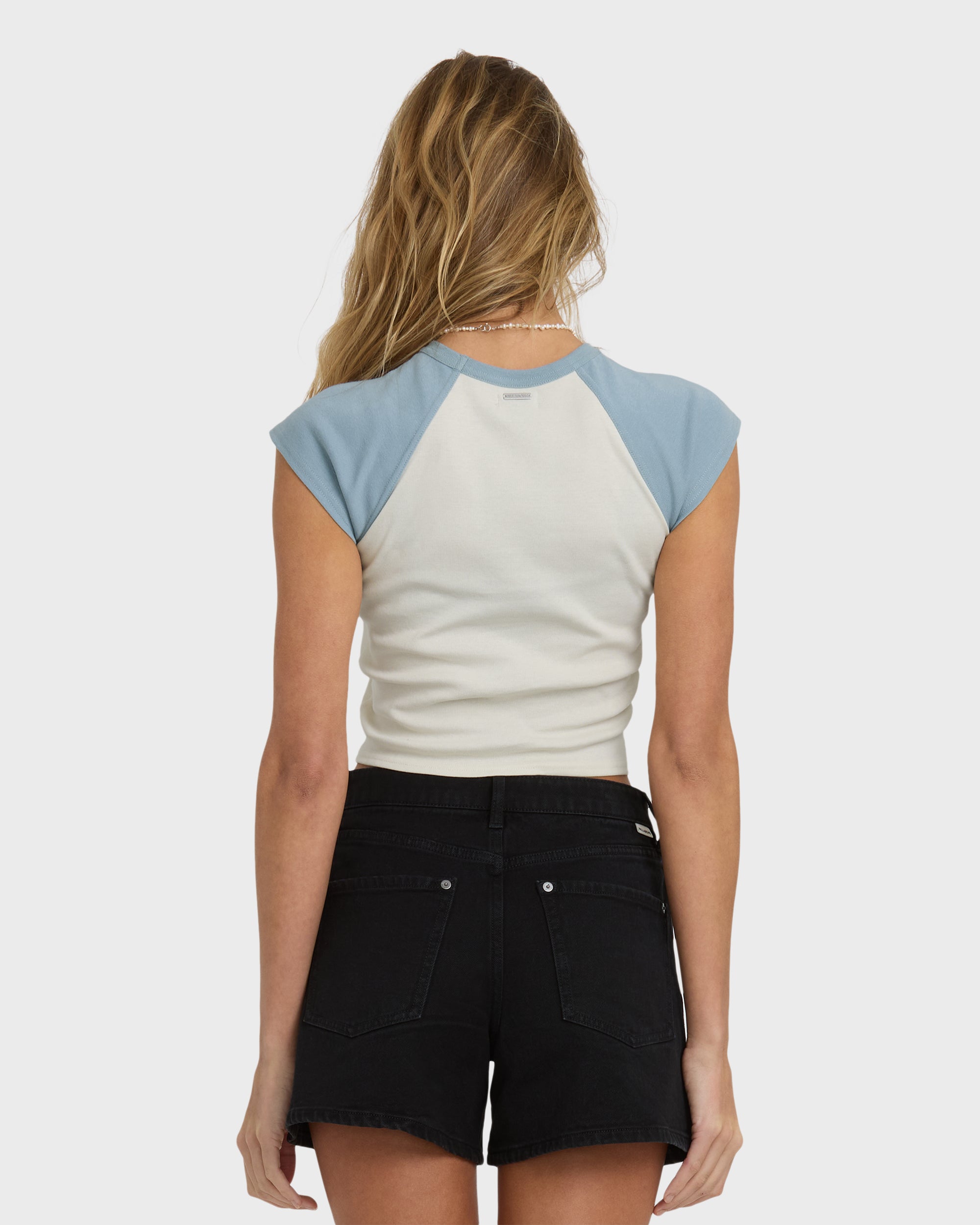 Forever Had Short Sleeve Raglan Tee - Mineral Blue