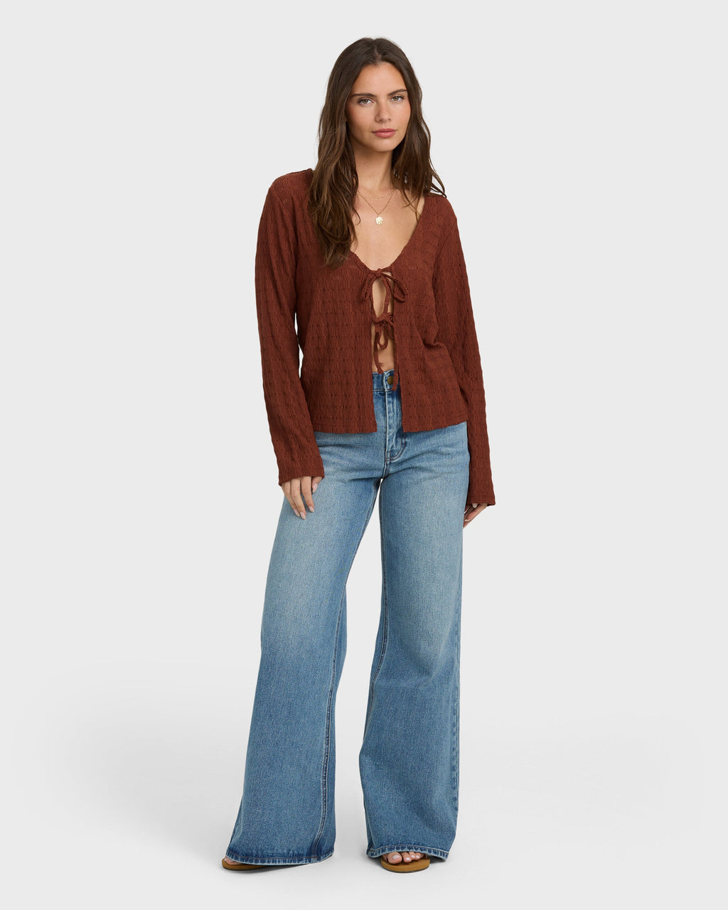 Havana Long Sleeve Knit Top - Cowhide