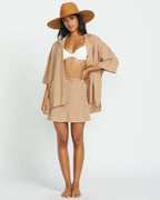 Beach Side Short Sleeve Shirt - Doeskin