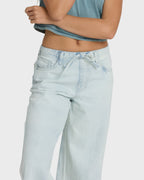 Jade Saltwashed Elastic Waist Pants - Blue Mist