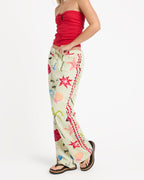Lottie Hall Woven Elastic Waist Pants - Sunny Lime
