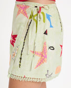 Lottie Hall Woven Mini Skirt - Sunny Lime