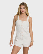 Misshape Denim Romper - Sea Salt