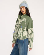 A/Div Popoyo Snap Up Sherpa Fleece Jacket - Seagrass