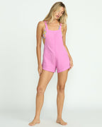 Beach Crush Romper - Bright Rose
