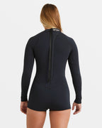 2/2mm Spring Fever Natural Upcycler Flatlock Back Zip Long Sleeve Springsuit - Black