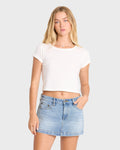Micro Moment Denim Skort - Faded Indigo Fray