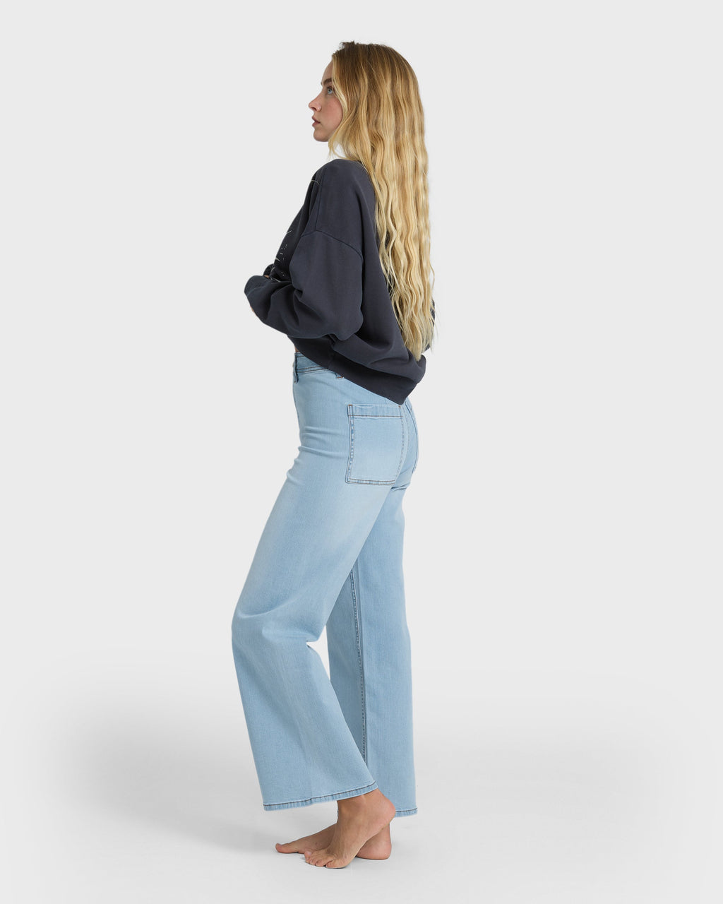 Free Fall Wide Leg Jeans - Surf Spray