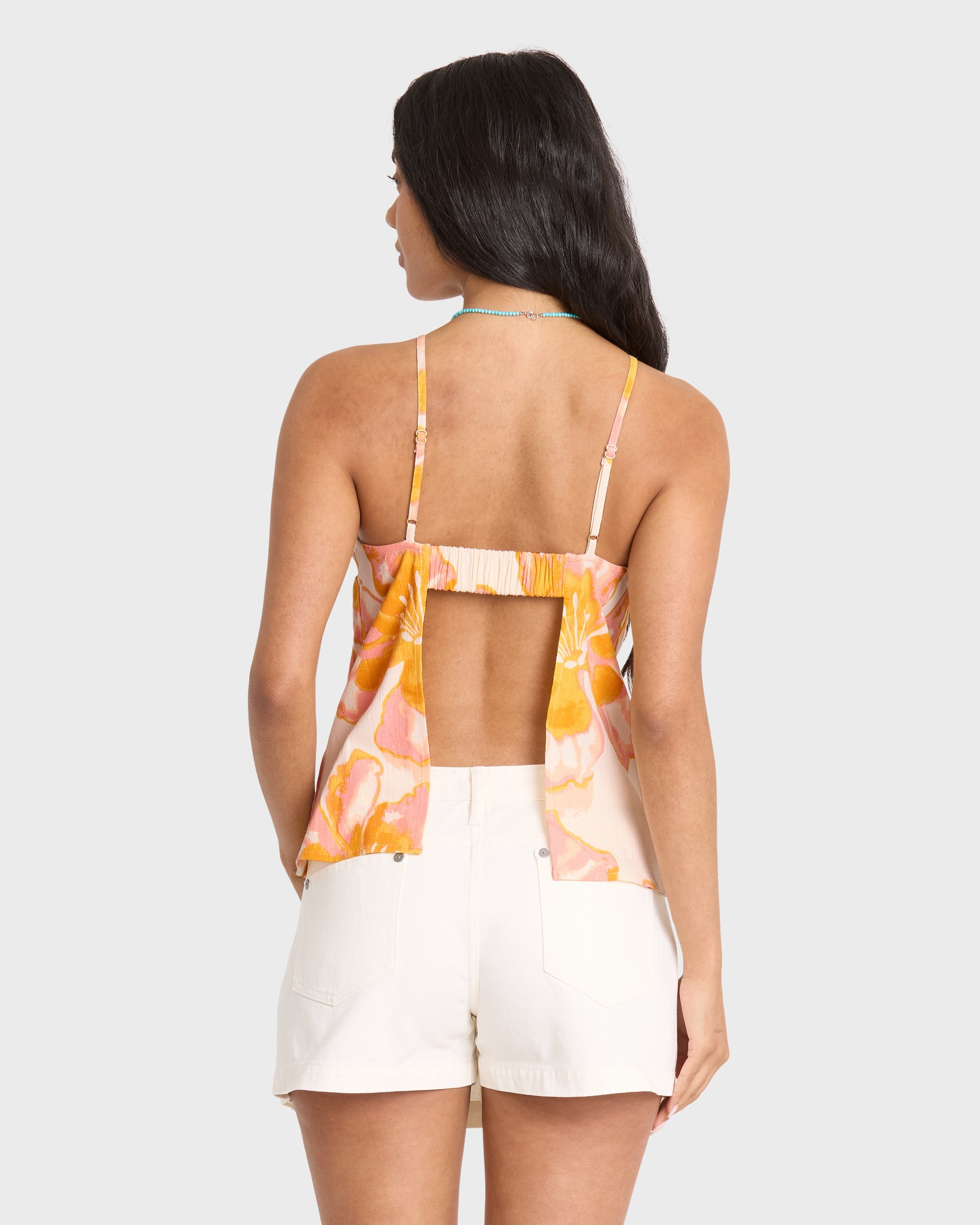 Floral Trippin Tank Top - Salt Crystal