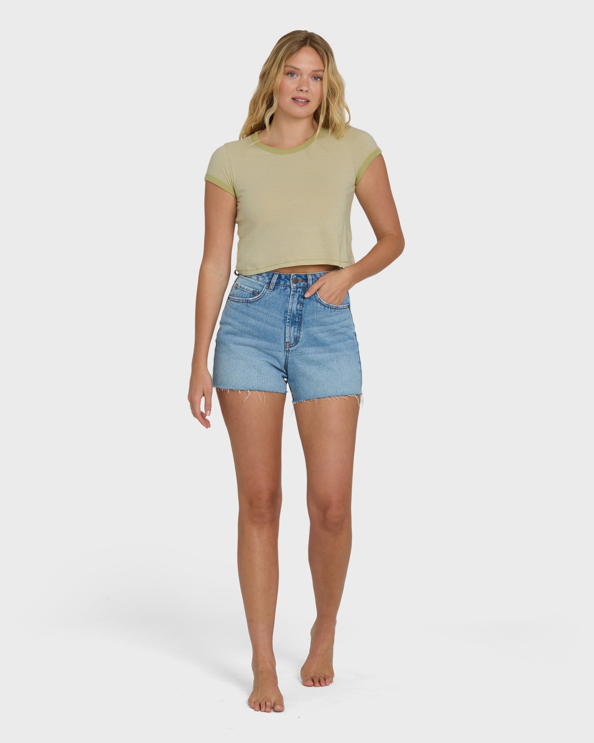 Daily Tee YD Short Sleeve Knit T-Shirt - Cactus