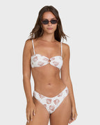 Sandy Shells Rio Bandeau Bikini Top - Salt Crystal