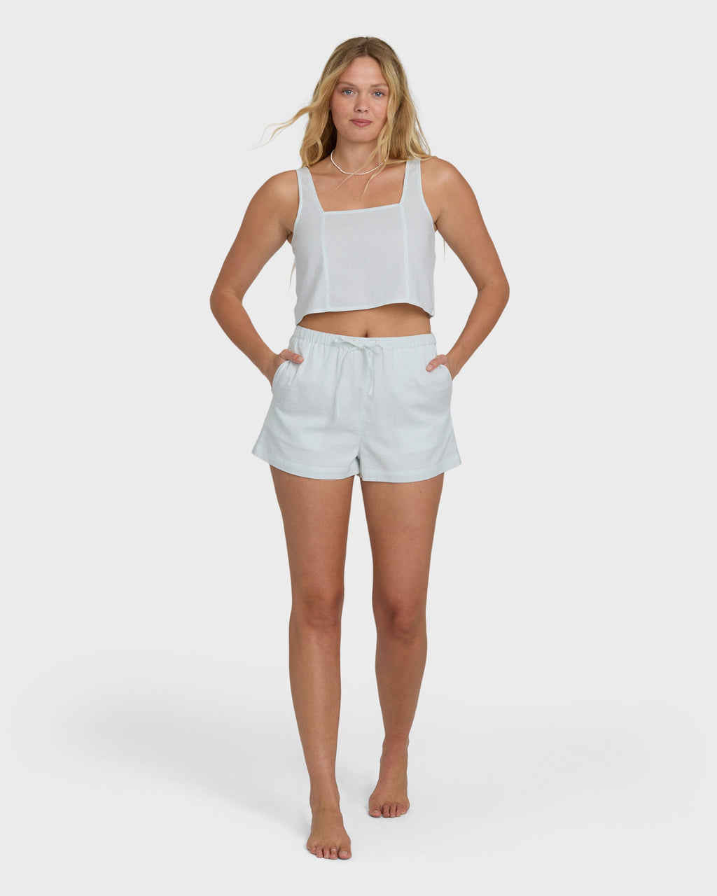 Open Skies Woven Tank Top - Clearwater