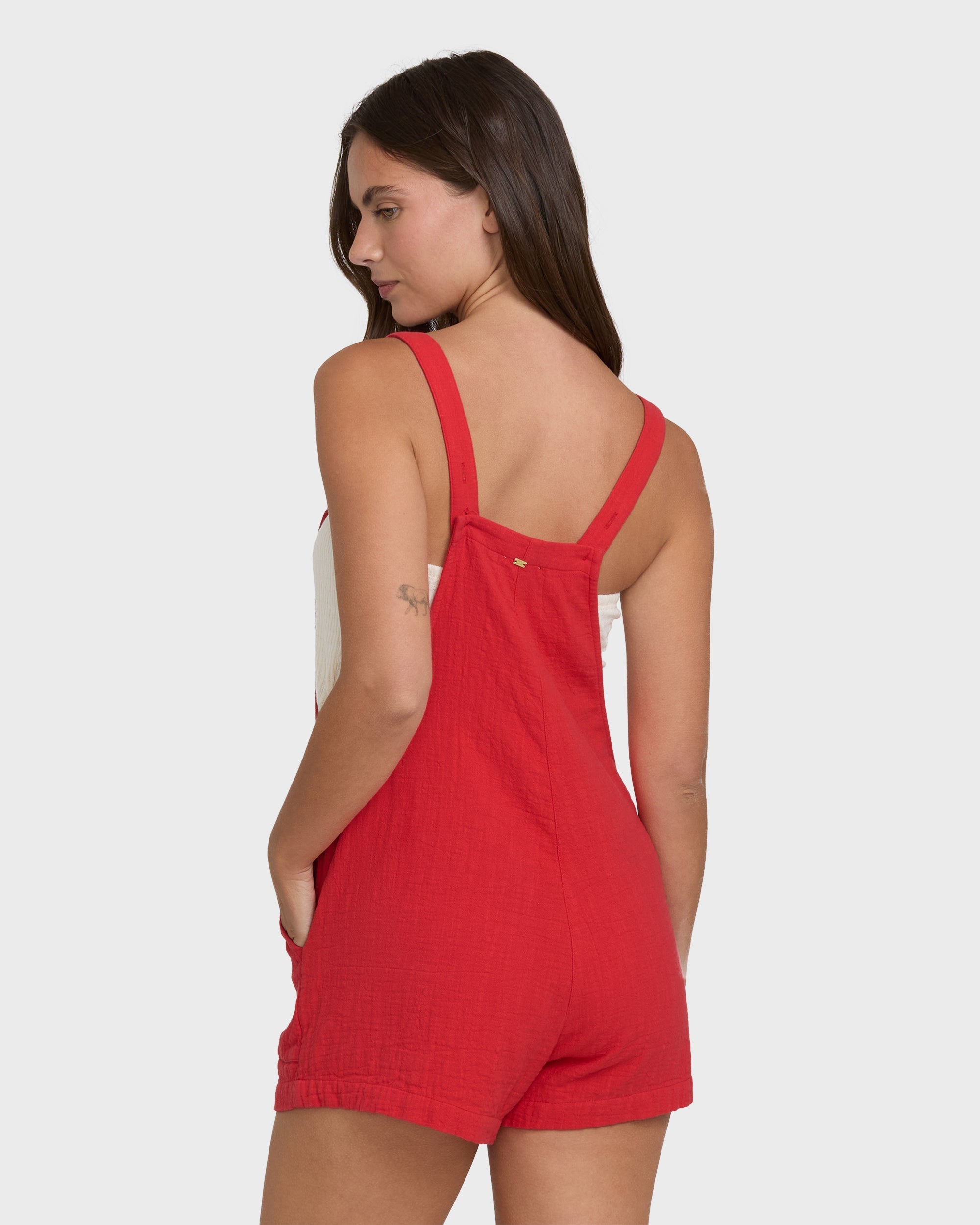 Beach Crush Romper - Fiesta Red