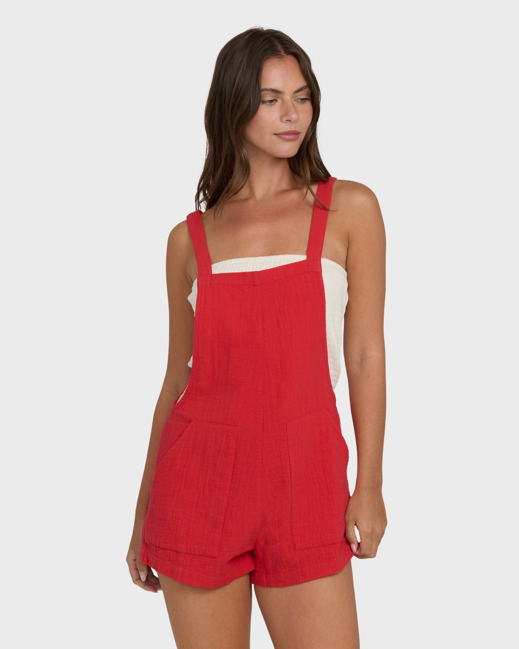 Beach Crush Romper - Fiesta Red