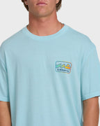 Runner Wave Washed Premium Short Sleeve Cotton T-Shirt - Coastal Blue