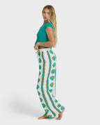 Coastal Crush Elastic Waist Pants - Salt Crystal