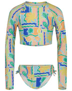 Girls Sol Playa Crop Rashguard Swimsuit Set